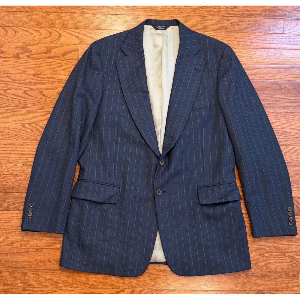 Vintage Paul Stuart Wool Blazer Mens 42L Navy Blue Pinstripe Sport Coat Canada